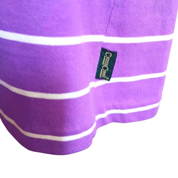 Vintage Men's Medium T-shirt Single Stitch Cross Creek Purple Striped Grunge 90s - Picture 3 of 6